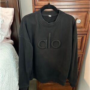 Alo sweatshirt black small embroidered
